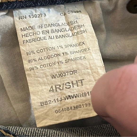 Wrangler Aura Straight Leg Denim Jeans Dark Wash Indigo 4 Short - Picture 4 of 5